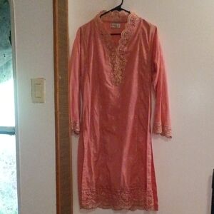 SOHAYE BY DINERS Color Peach with Gold Embroidery